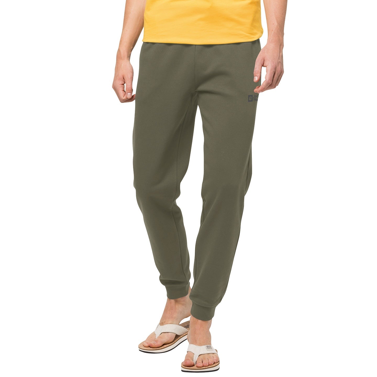 Jack Wolfskin Organic Cotton Sweatpants Adjustable Waistband Side Pockets