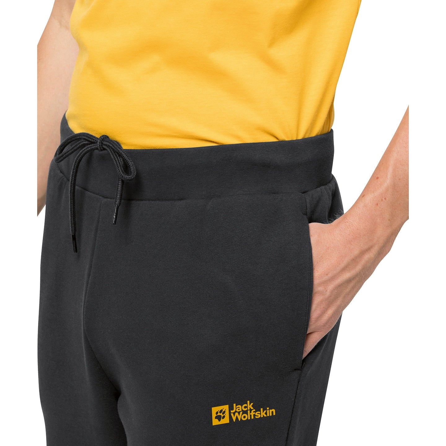 Jack Wolfskin Organic Cotton Sweatpants Adjustable Waistband Side Pockets