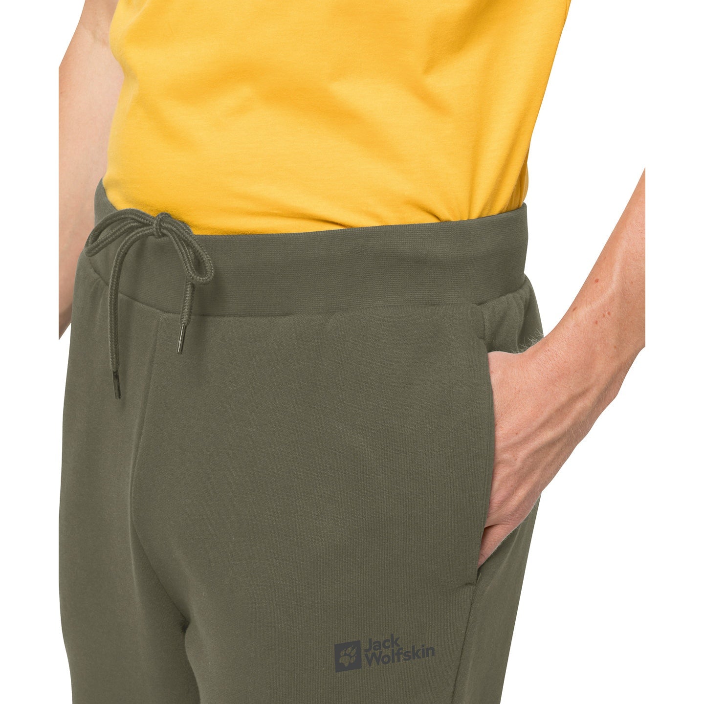 Jack Wolfskin Organic Cotton Sweatpants Adjustable Waistband Side Pockets