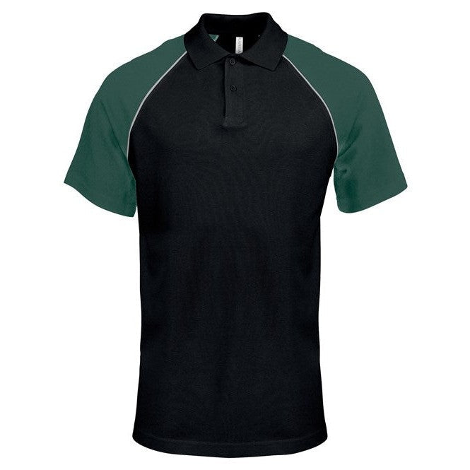 Kariban Contrast Polo Shirt 100% Cotton PiquÃ© Ribbed Collar Raglan Sleeves