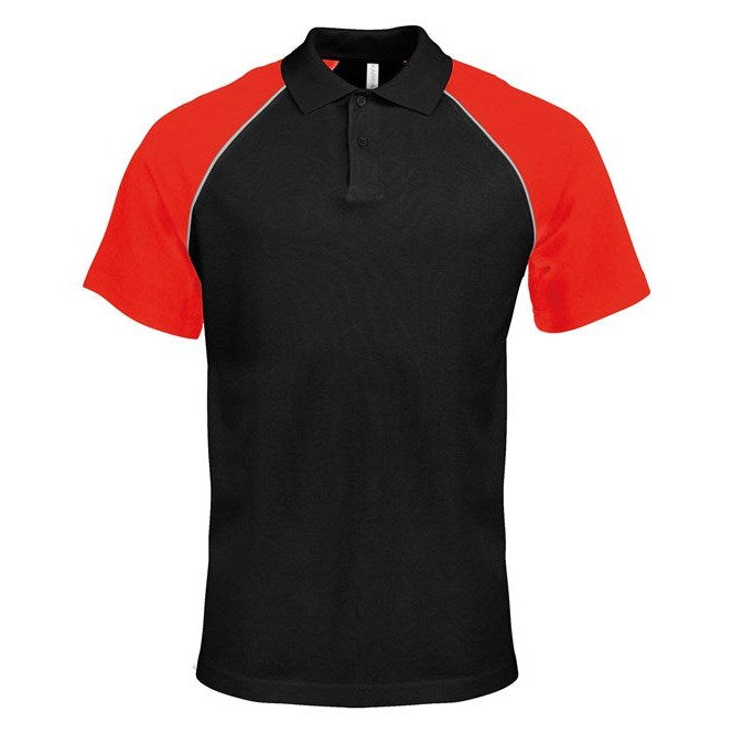 Kariban Contrast Polo Shirt 100% Cotton PiquÃ© Ribbed Collar Raglan Sleeves