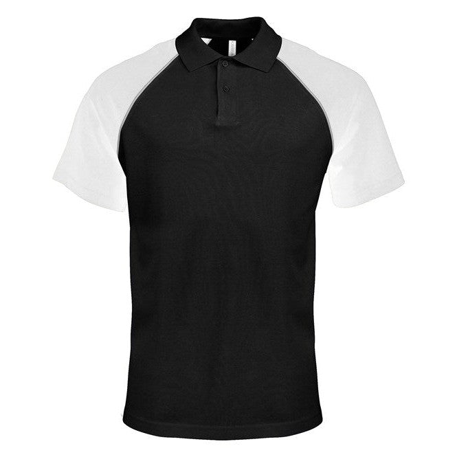 Kariban Contrast Polo Shirt 100% Cotton PiquÃ© Ribbed Collar Raglan Sleeves