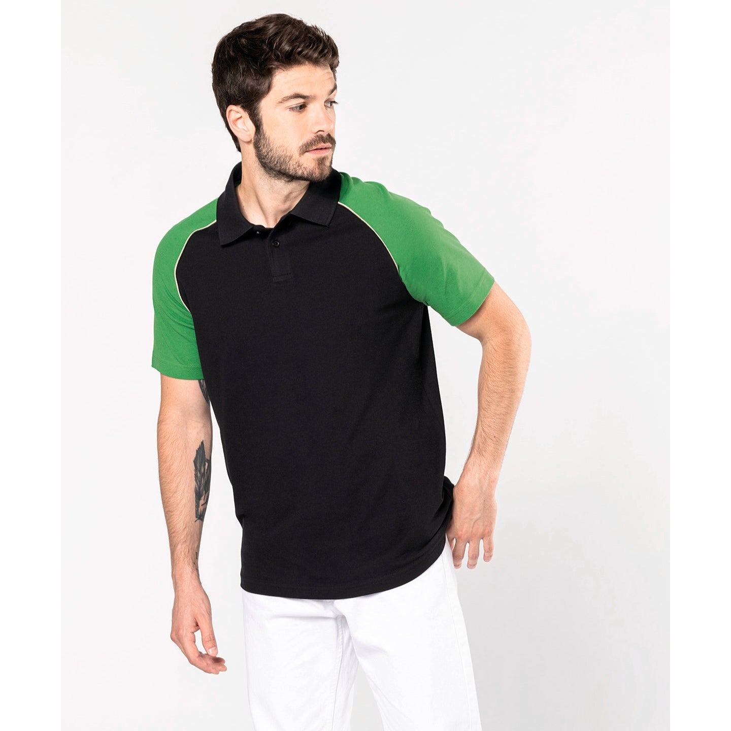 Kariban Contrast Polo Shirt 100% Cotton PiquÃ© Ribbed Collar Raglan Sleeves
