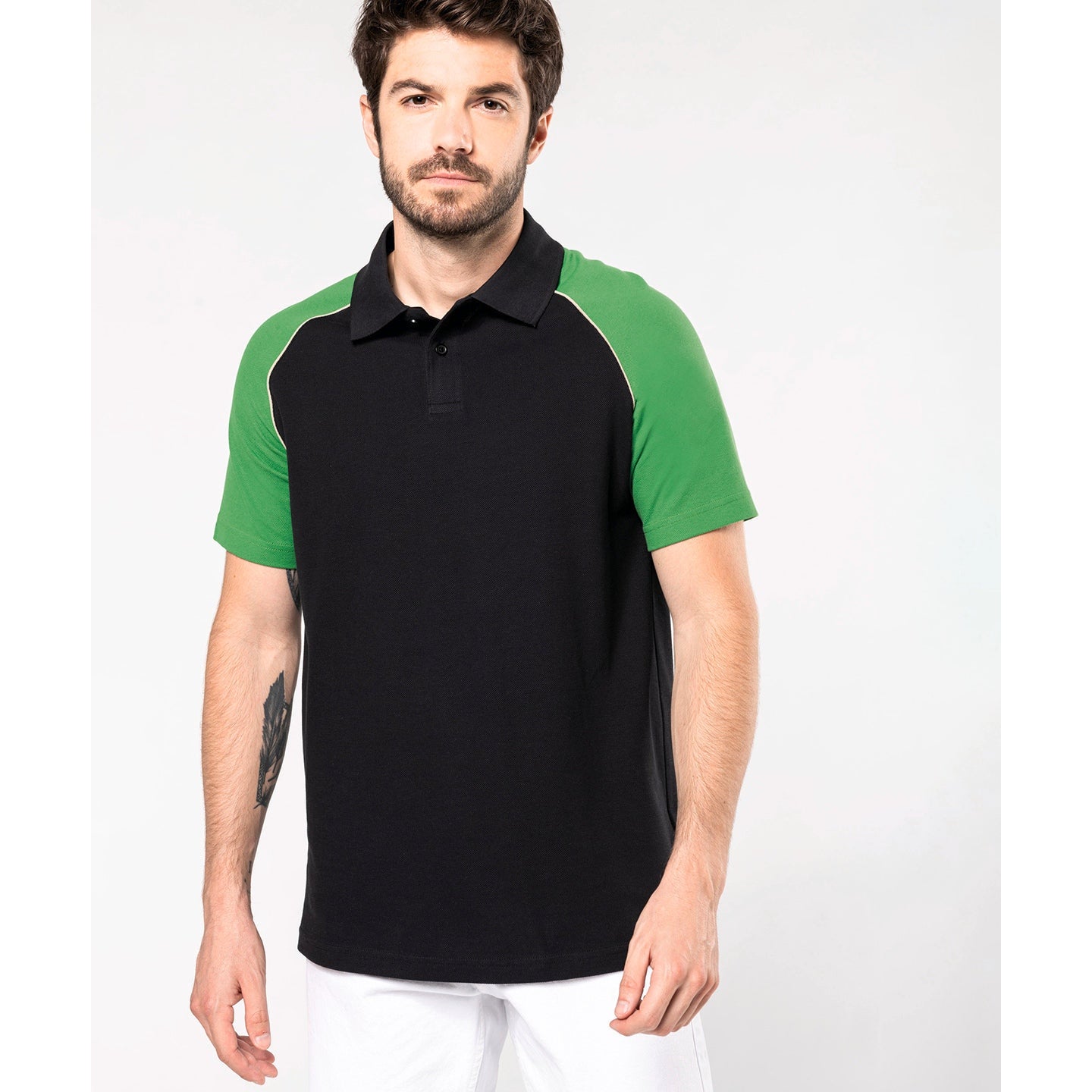 Kariban Contrast Polo Shirt 100% Cotton PiquÃ© Ribbed Collar Raglan Sleeves