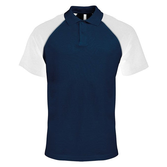 Kariban Contrast Polo Shirt 100% Cotton PiquÃ© Ribbed Collar Raglan Sleeves