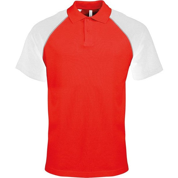 Kariban Contrast Polo Shirt 100% Cotton PiquÃ© Ribbed Collar Raglan Sleeves