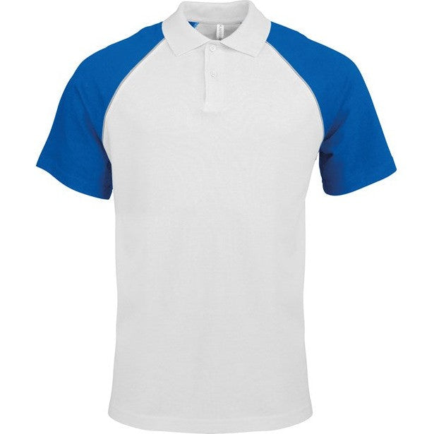Kariban Contrast Polo Shirt 100% Cotton PiquÃ© Ribbed Collar Raglan Sleeves