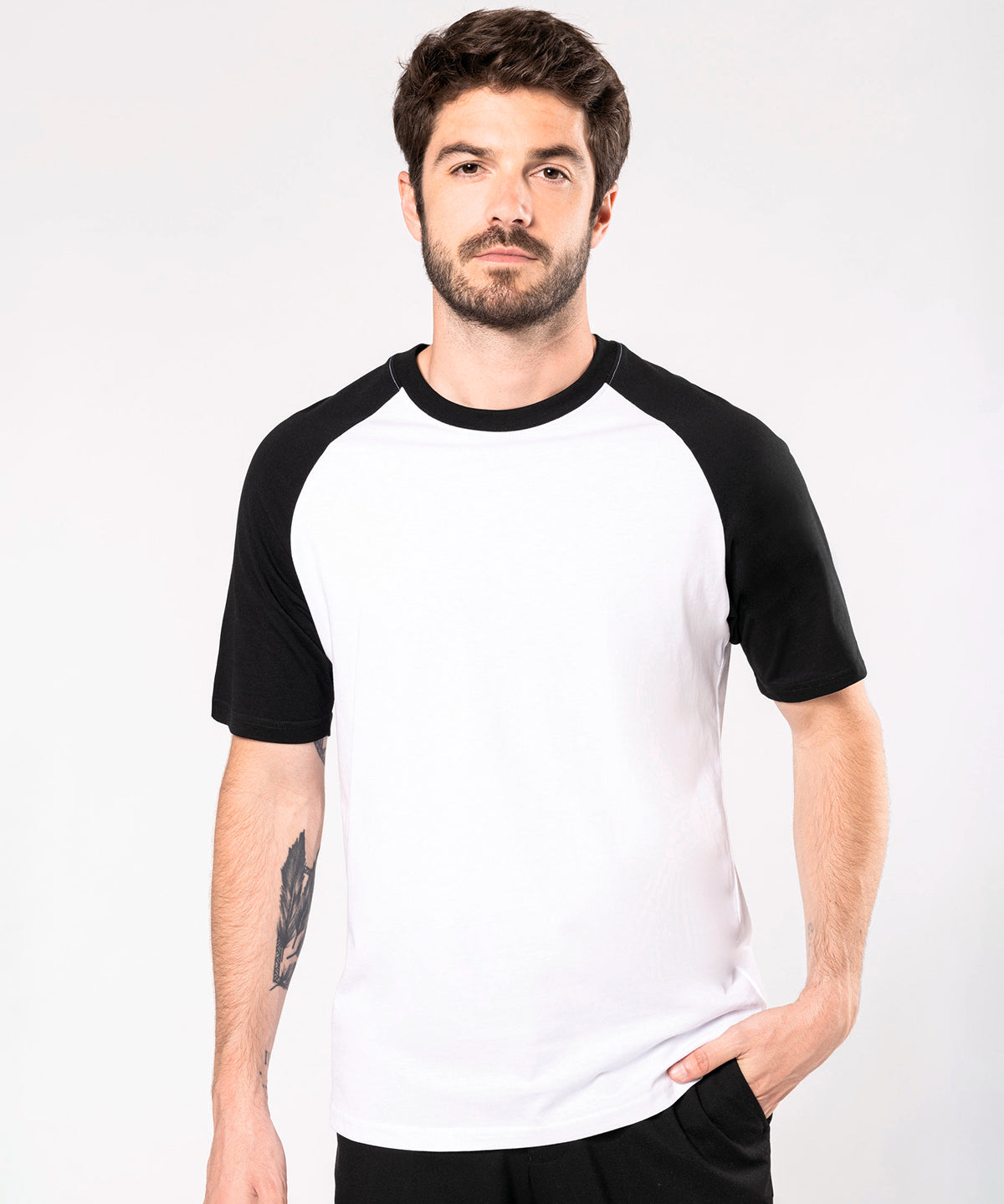Kariban Two-Tone Baseball T-Shirt 100% Cotton Contrast Sleeves Side Vents
