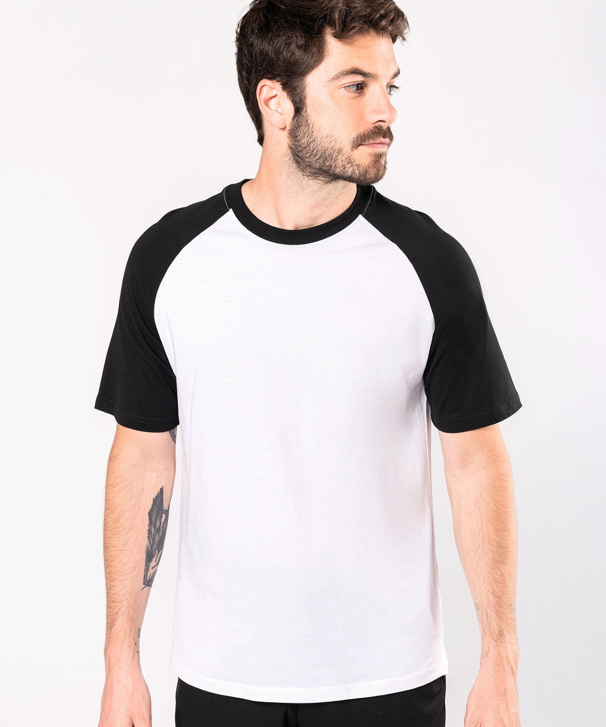 Kariban Two-Tone Baseball T-Shirt 100% Cotton Contrast Sleeves Side Vents