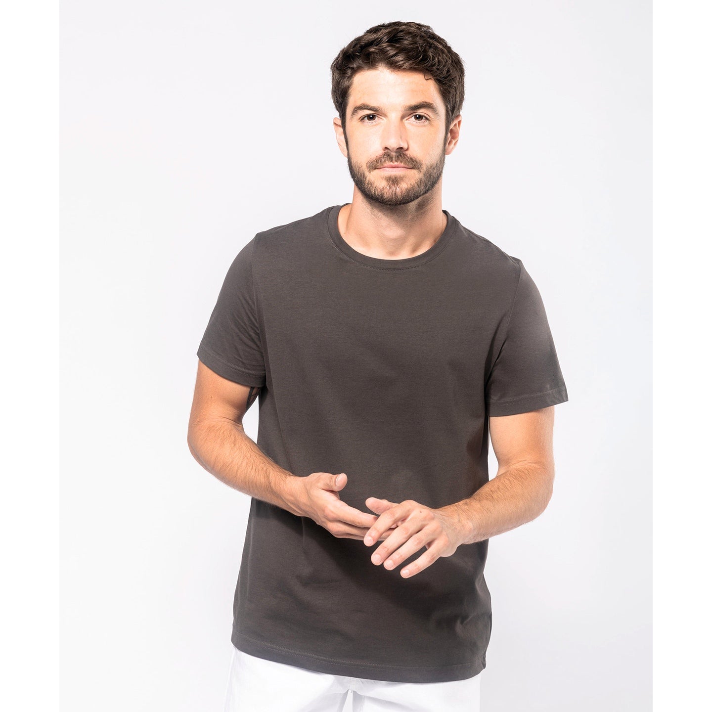 Kariban Short-Sleeved Crew Neck T-Shirt 100% Cotton Enzyme Washed Slim Fit