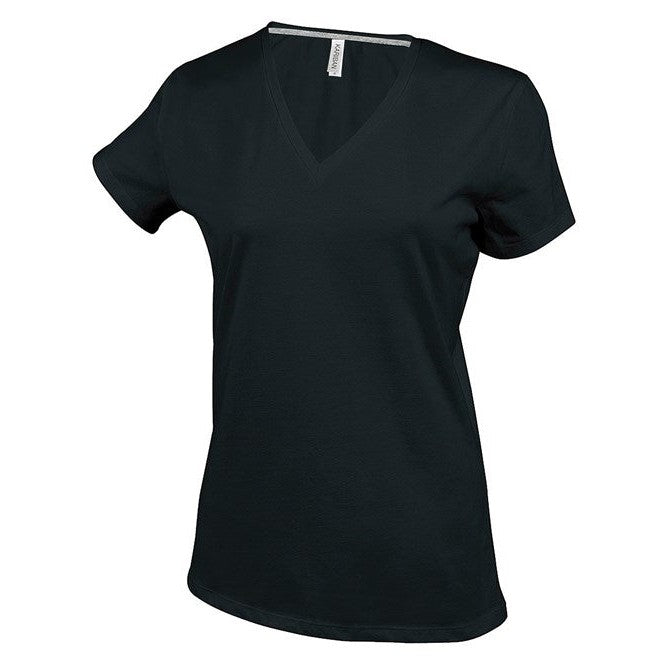 Kariban Ladies' V-Neck T-Shirt 100% Cotton Enzyme Washed Fitted Style