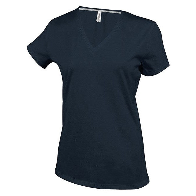Kariban Ladies' V-Neck T-Shirt 100% Cotton Enzyme Washed Fitted Style