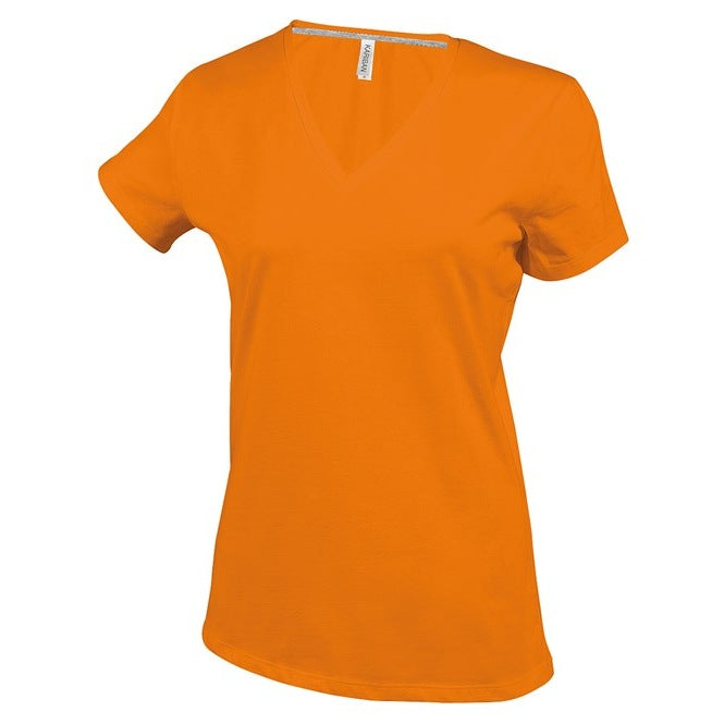 Kariban Ladies' V-Neck T-Shirt 100% Cotton Enzyme Washed Fitted Style