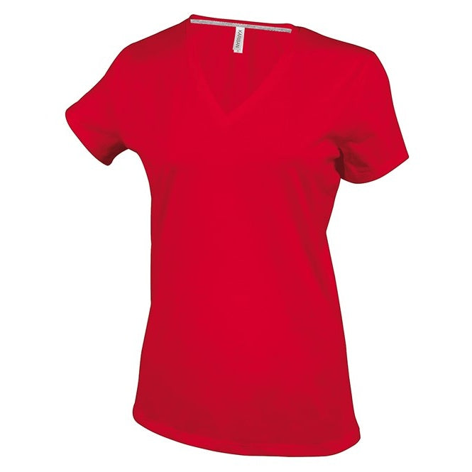 Kariban Ladies' V-Neck T-Shirt 100% Cotton Enzyme Washed Fitted Style