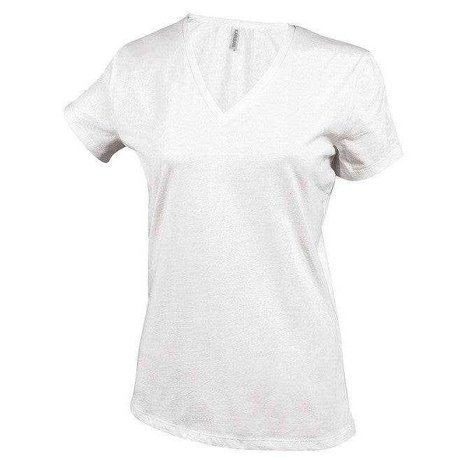 Kariban Ladies' V-Neck T-Shirt 100% Cotton Enzyme Washed Fitted Style