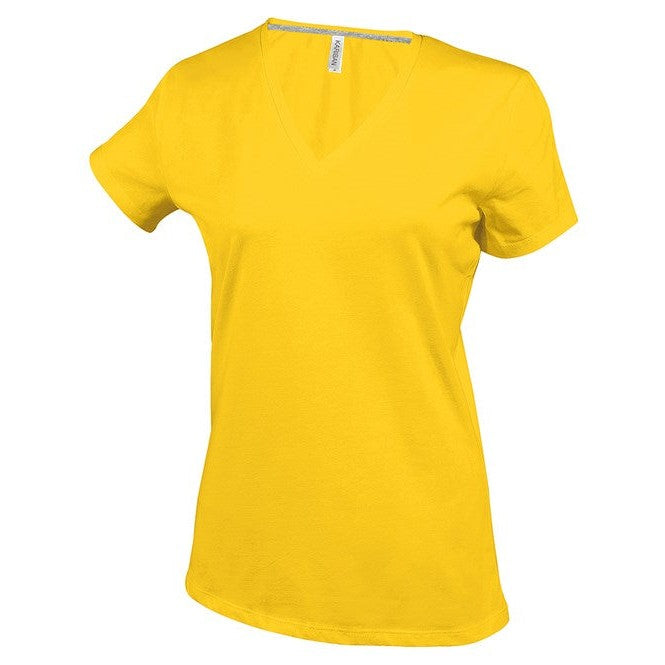 Kariban Ladies' V-Neck T-Shirt 100% Cotton Enzyme Washed Fitted Style