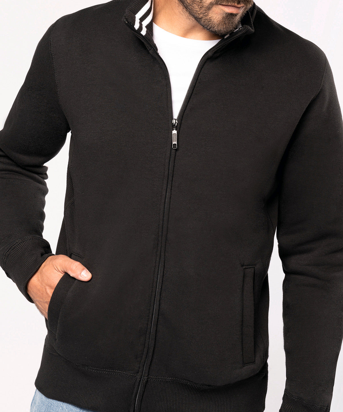 Kariban Men's Full Zip Sweat Jacket Fitted Cotton Blend with Pockets