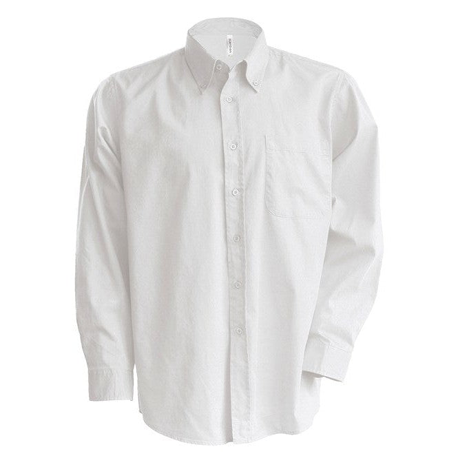 Kariban Men's Long-Sleeved Oxford Shirt Easy-Care Cotton Blend Button Down