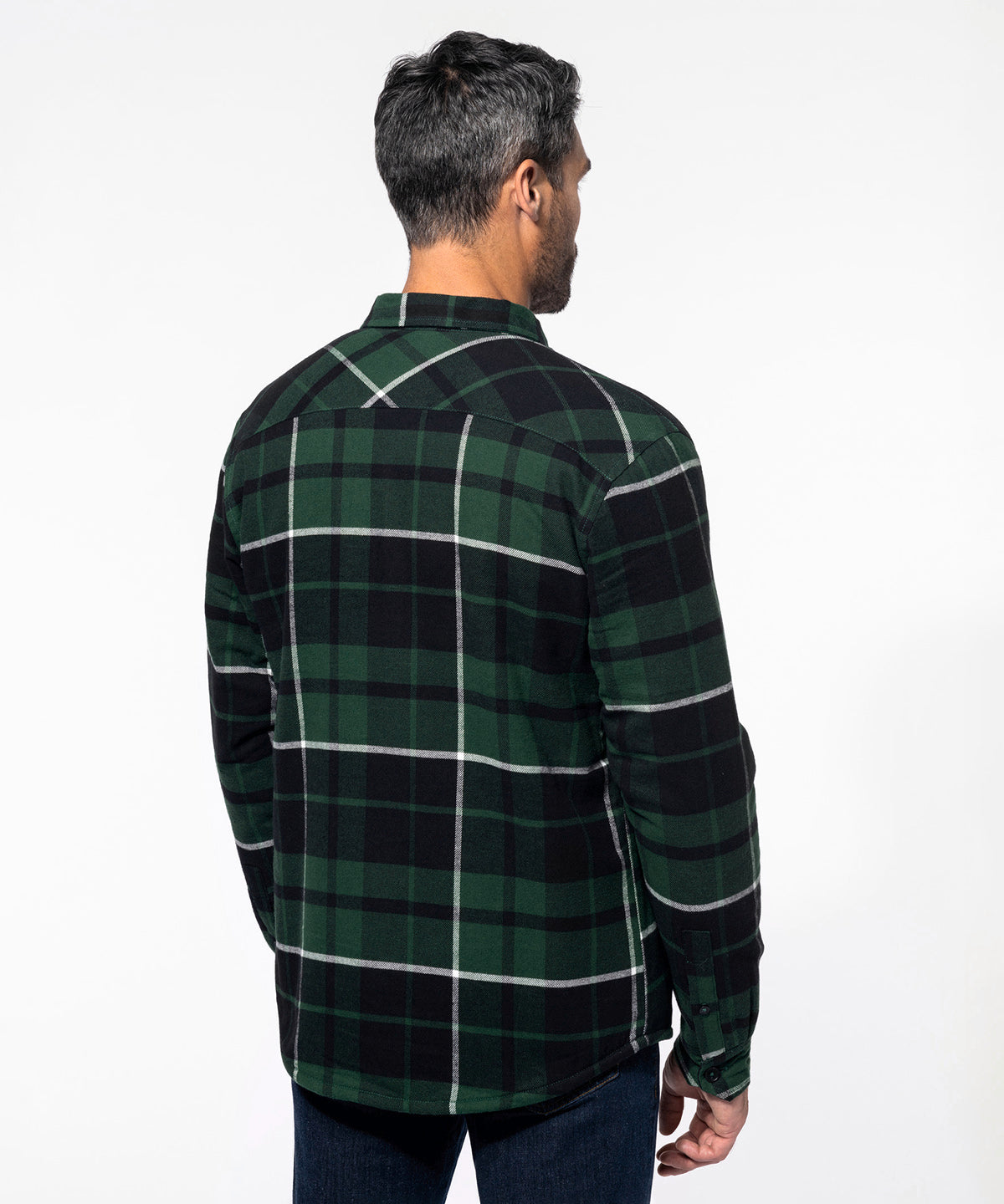 Kariban Sherpa-Lined Checked Shirt Jacket 100% Cotton Flannel Warm Soft