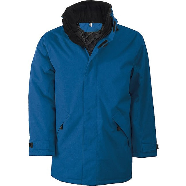 Kariban Quilted Parka with Concealed Hood, Fleece Collar, 2 Zipped Pockets