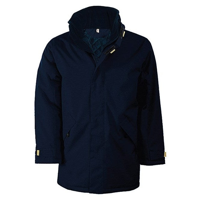 Kariban Quilted Parka with Concealed Hood, Fleece Collar, 2 Zipped Pockets