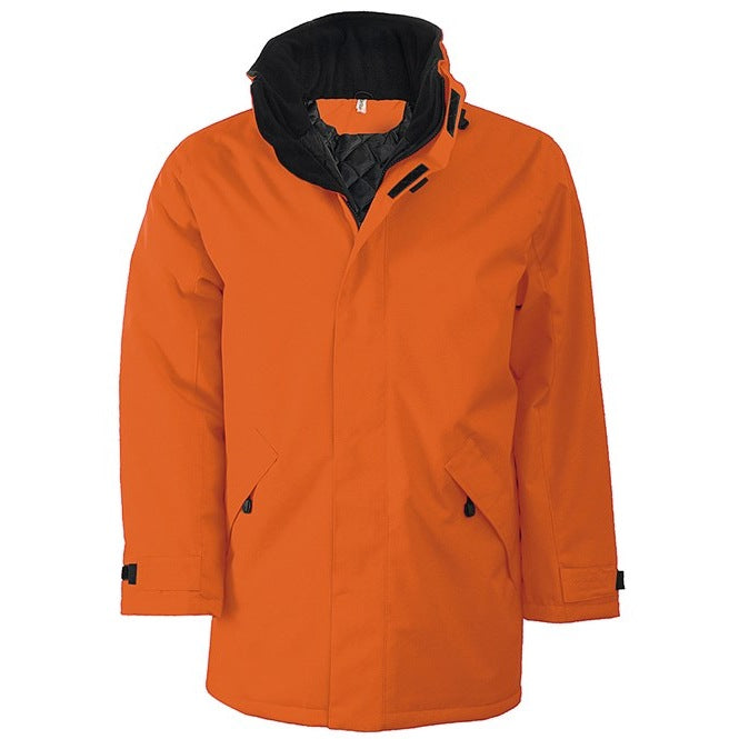 Kariban Quilted Parka with Concealed Hood, Fleece Collar, 2 Zipped Pockets