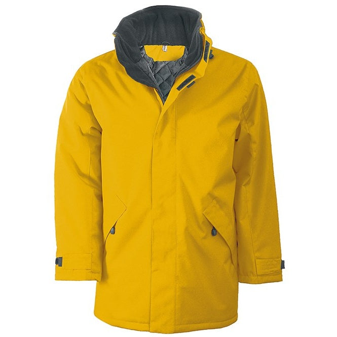 Kariban Quilted Parka with Concealed Hood, Fleece Collar, 2 Zipped Pockets