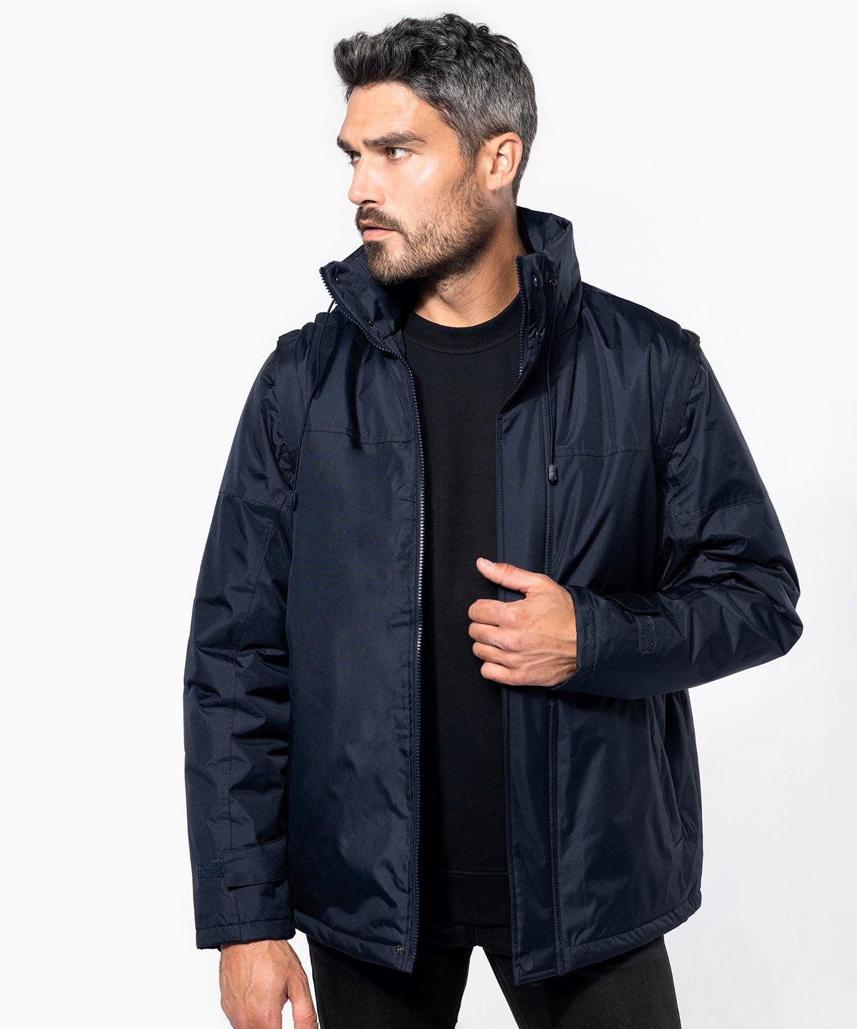 Kariban Detachable-Sleeved Blouson Jacket Water-Repellent with Hood S-3XL