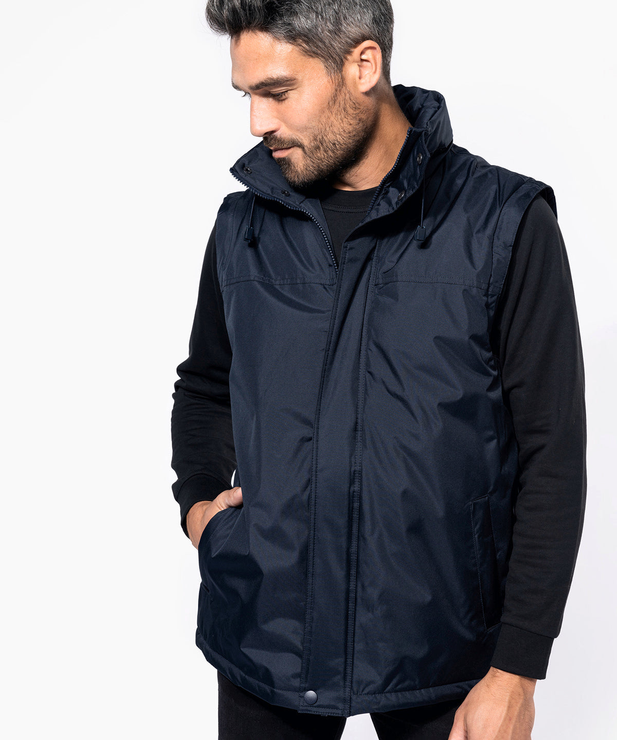 Kariban Detachable-Sleeved Blouson Jacket Water-Repellent with Hood S-3XL