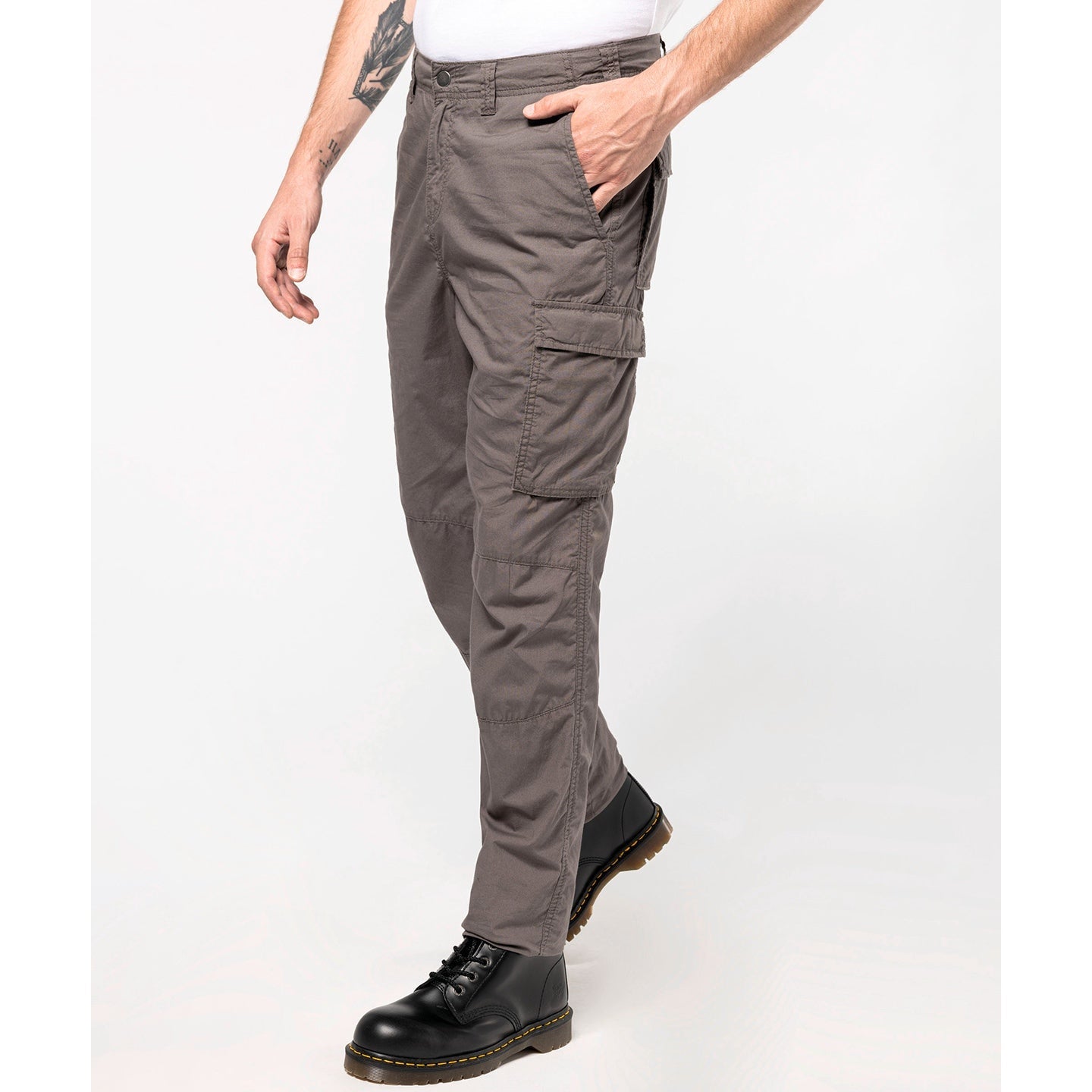 Kariban Men's Lightweight Cotton Multipocket Trousers with Drawstrings