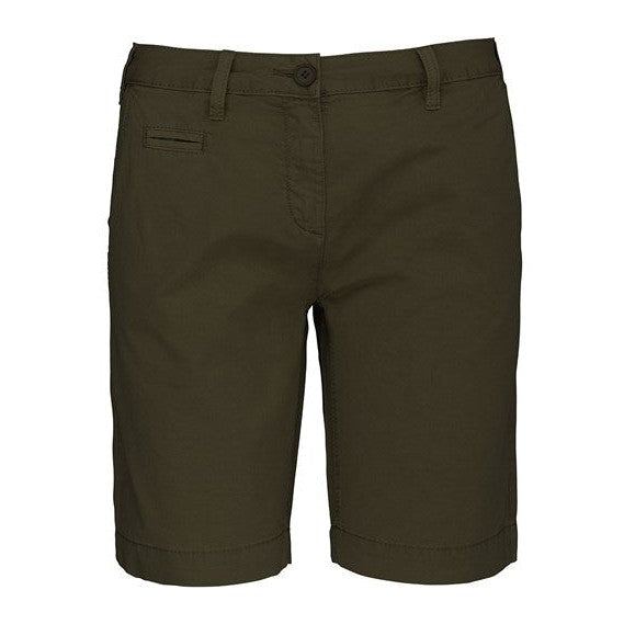 Kariban Ladies Washed Effect Bermuda Shorts 100% Cotton Comfort Fit