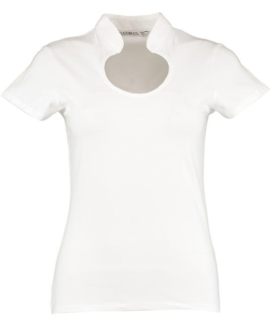 Kustom Kit Women's Keyhole Neck Corporate Top Regular Fit Cotton Elastane