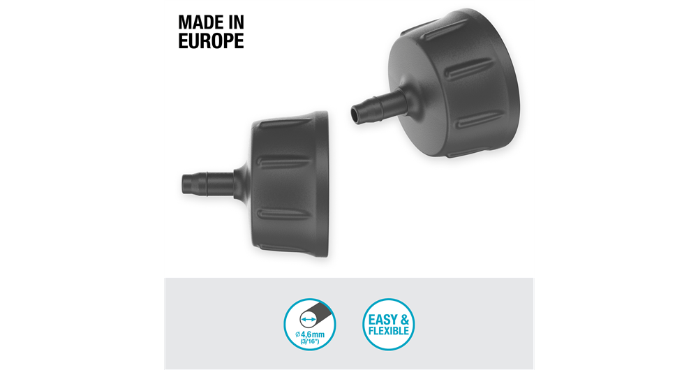 Gardena Tap Fitting 3/16" for Micro-Drip-System Easy Connection Made in Europe