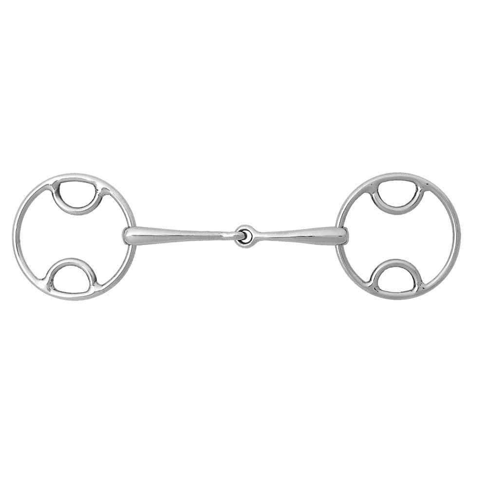 Korsteel Horse Stainless Steel Jointed Beval Loose Ring Snaffle Bit For Ponies