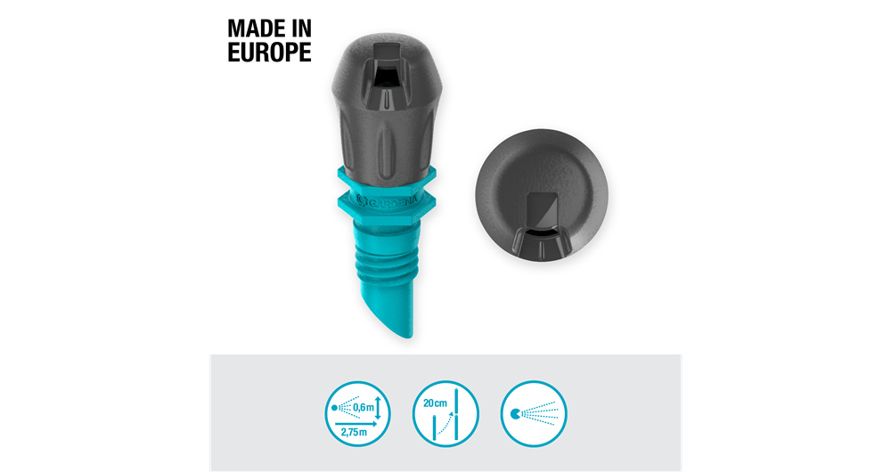 Gardena MDS Endline Micro Strip Sprinkler for Narrow Flower Beds 2.75m Range
