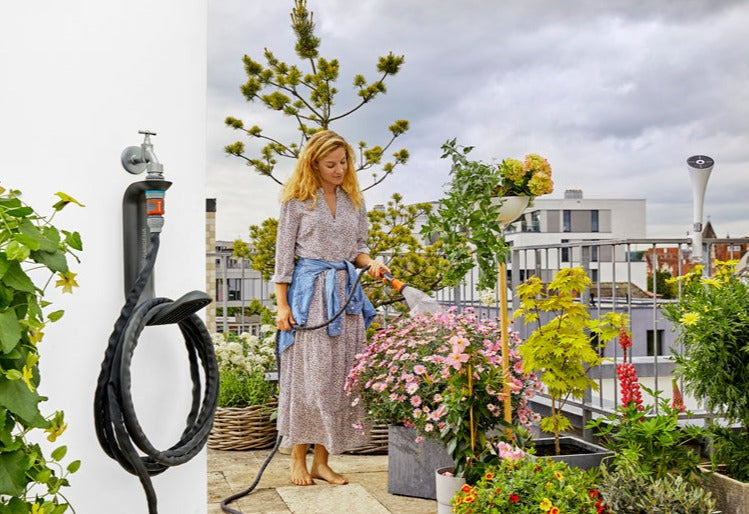 Gardena Liano TapFix Hose Storage for Easy Connection and Damage-Free Setup