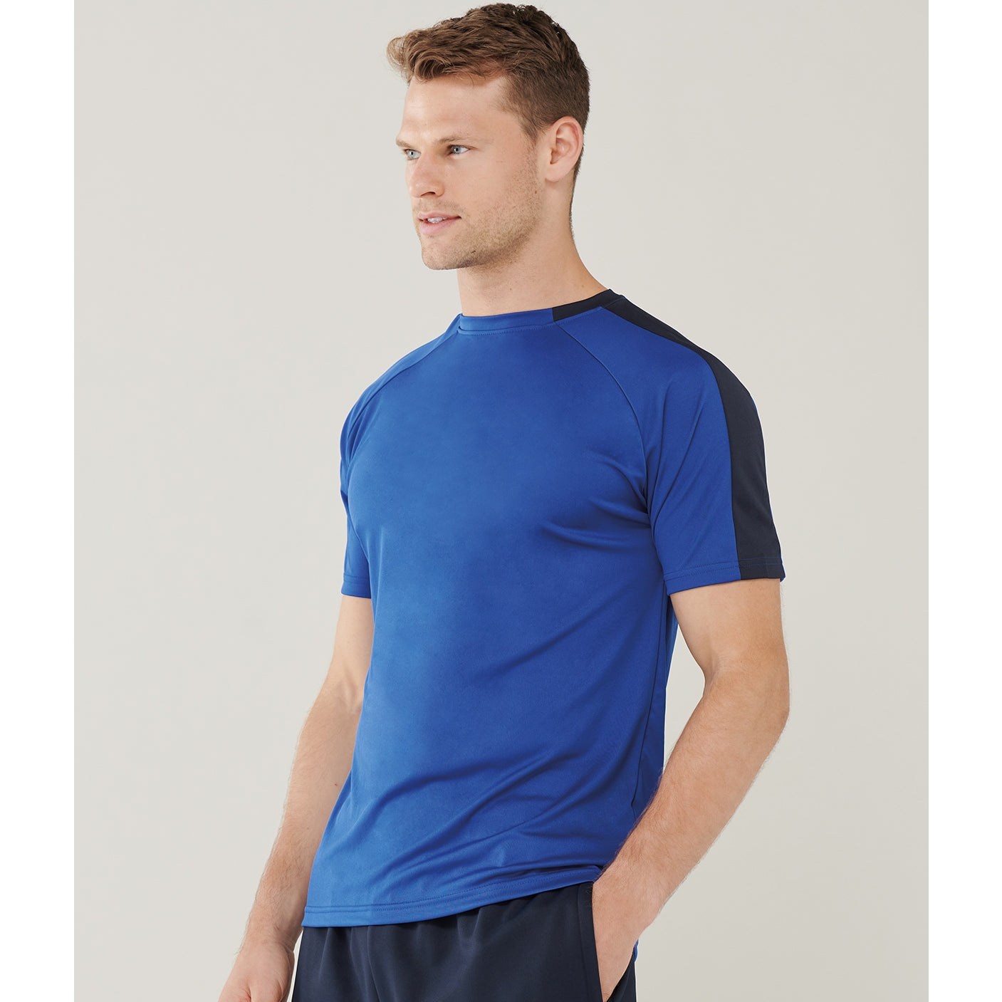 Finden & Hales Unisex Team T-Shirt Sports Fit Moisture Wicking Contrast Panels