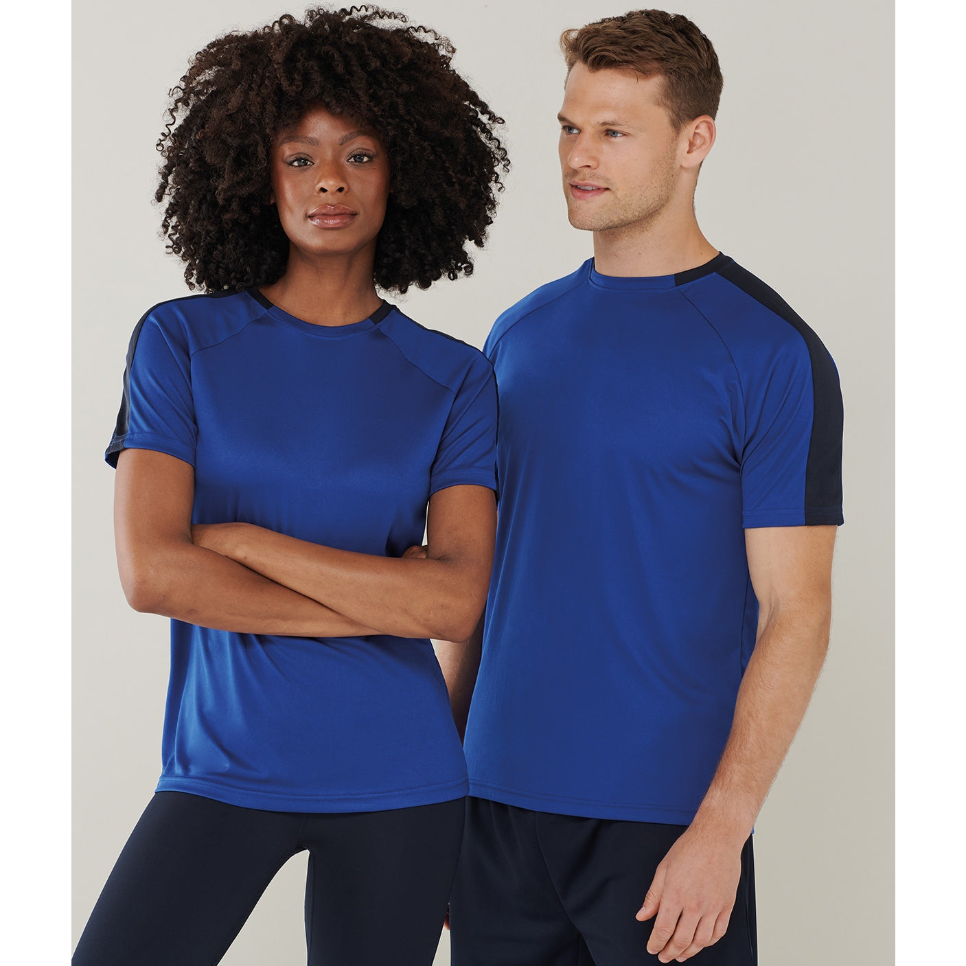 Finden & Hales Unisex Team T-Shirt Sports Fit Moisture Wicking Contrast Panels