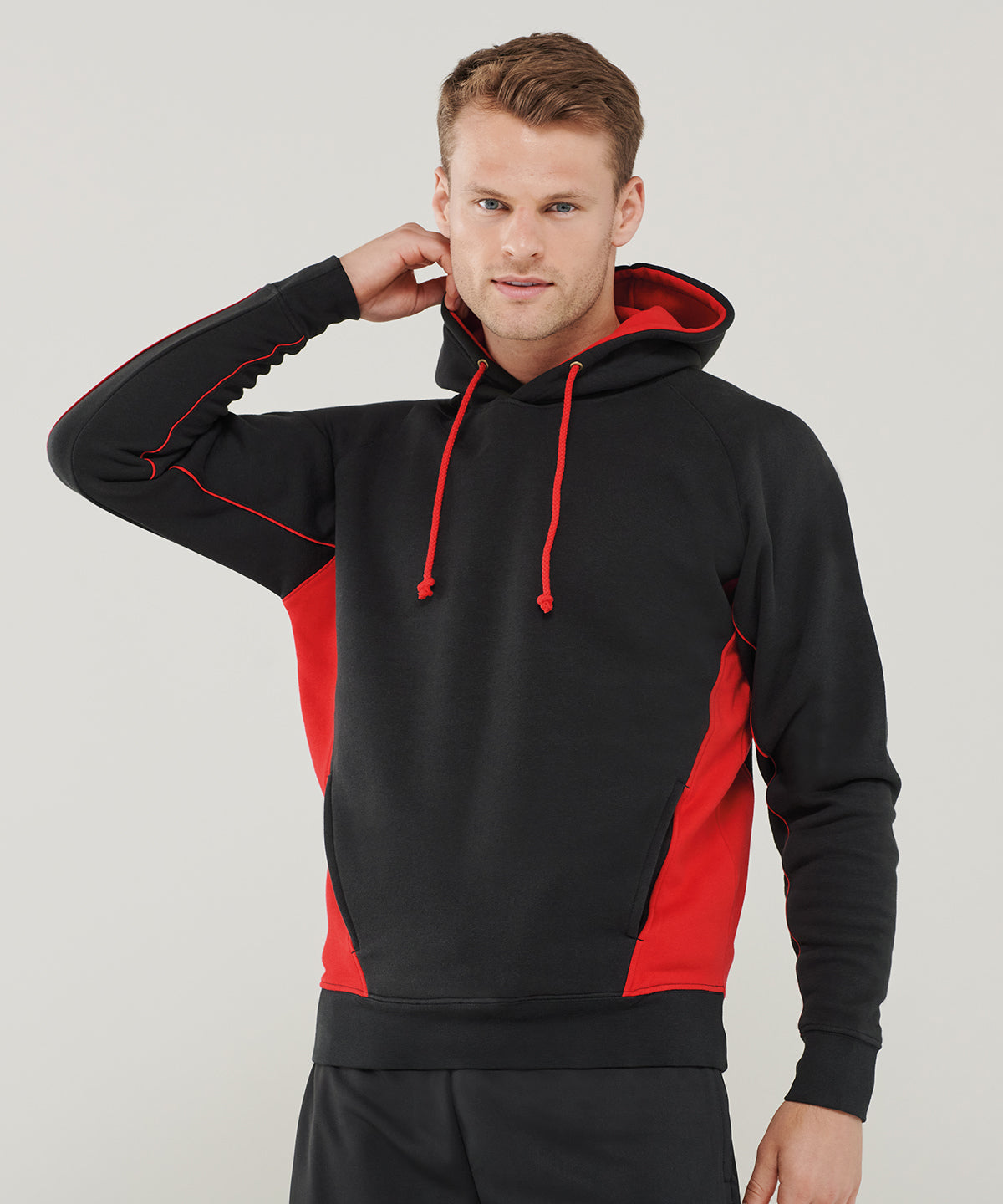 Finden & Hales Contrast Pullover Hoodie with Kangaroo Pocket, Sizes S-3XL