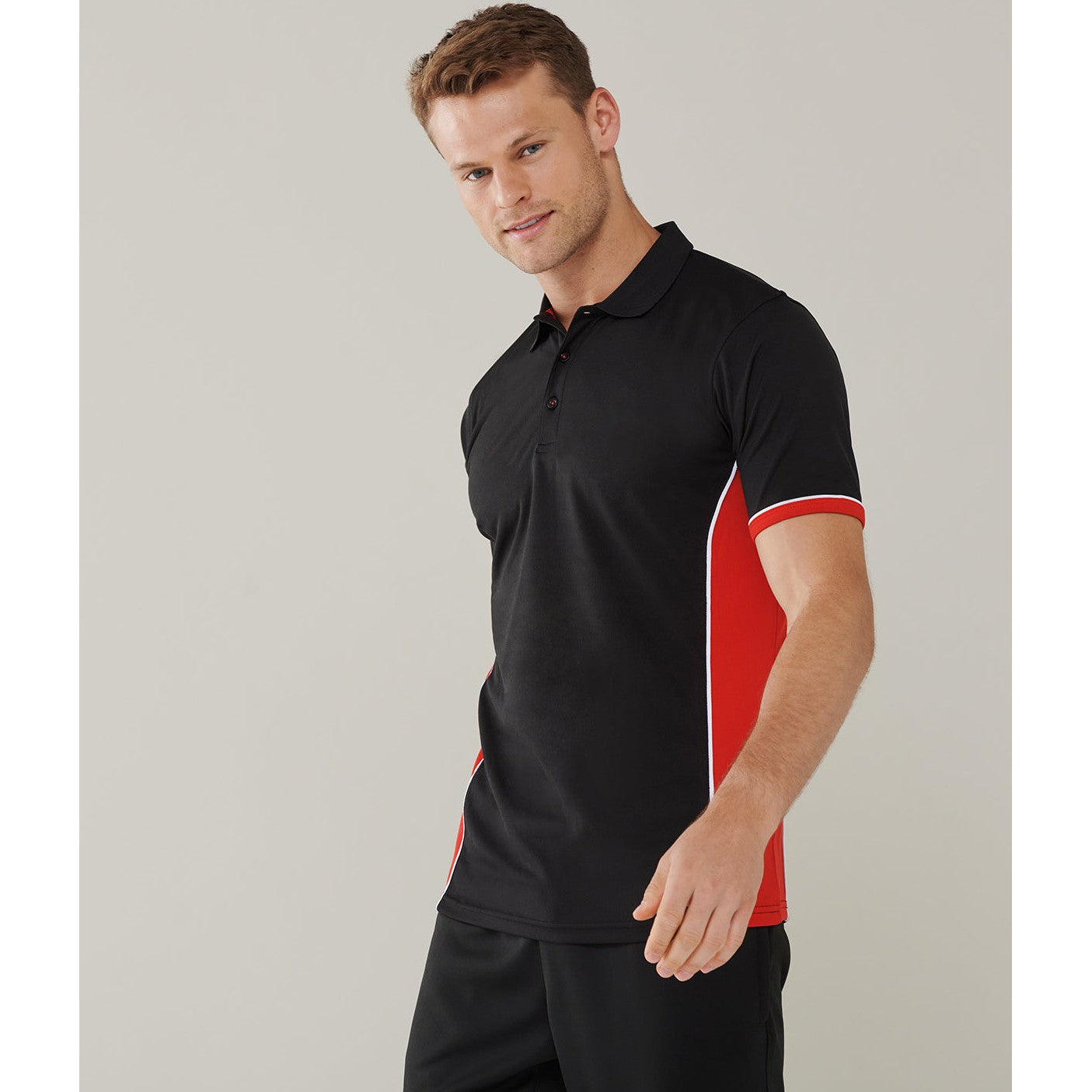 Finden & Hales Panel Polo Shirt Wicking Fabric Cool Dry Sportswear XS-2XL
