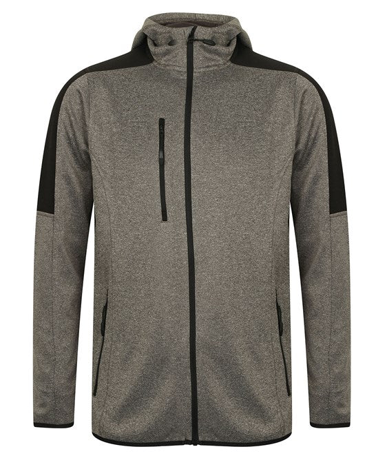 Finden & Hales Active Softshell Jacket Hooded Contrast Panels Zipped Pockets