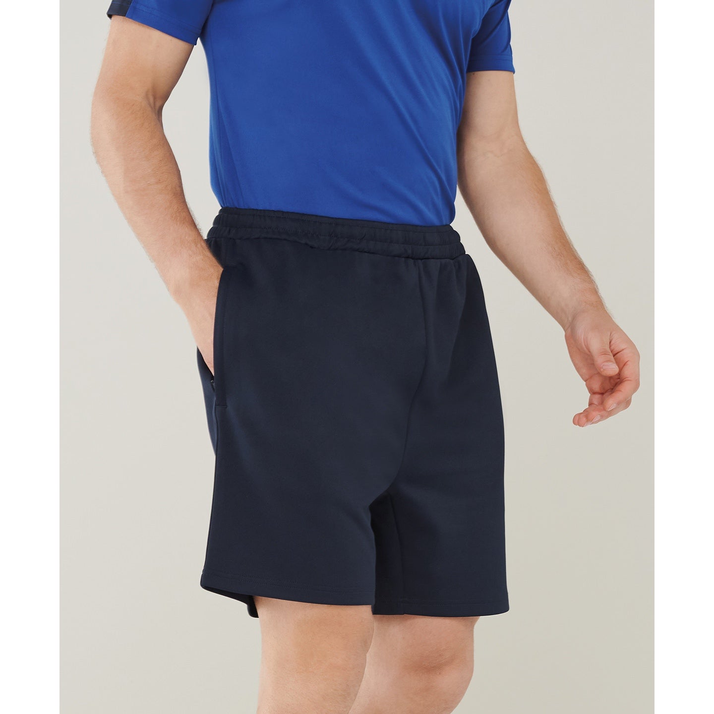 Finden & Hales Knitted Sports Shorts with Zip Pockets and Drawcord Waist