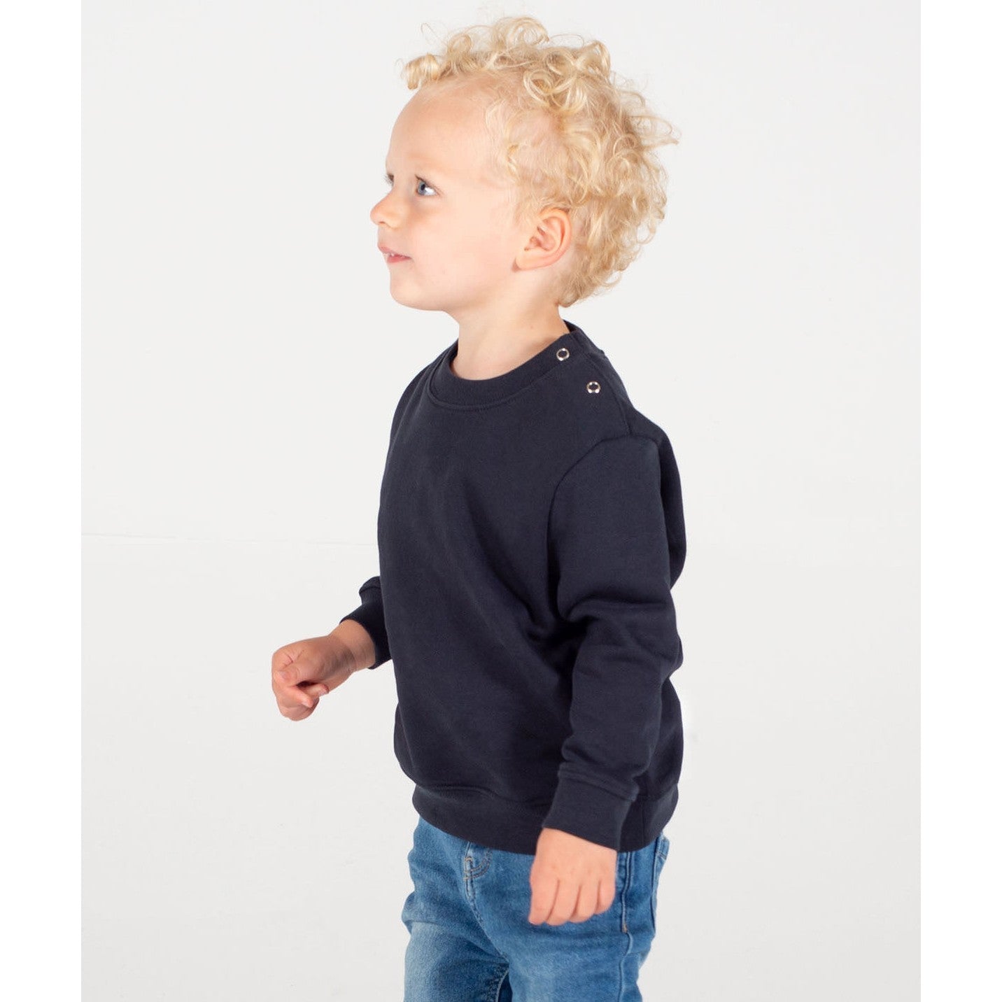 Larkwood Crew Neck Sweatshirt with Shoulder Poppers for Kids, Bright Colors