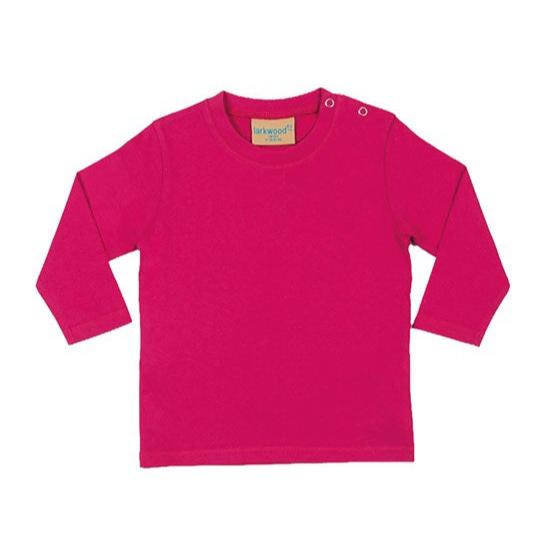 Larkwood Long-Sleeved T-Shirt for Kids with Popper Detail - 100% Cotton