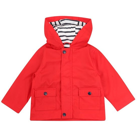 Larkwood PVC Rain Jacket with Hood and Striped Cotton Lining for Kids