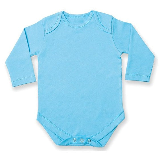 Larkwood Long Sleeve Baby Bodysuit Cotton Envelope Neck YKK Popper Fastening