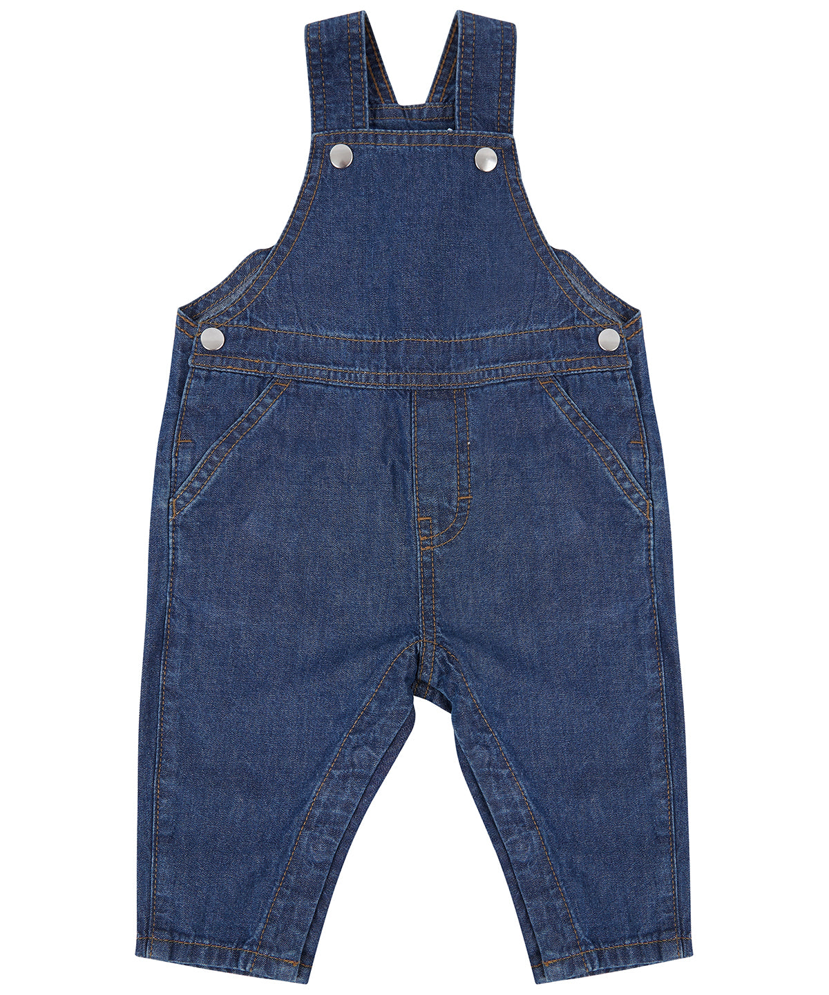 Larkwood Kids Denim Dungarees with YKK Poppers and Stone Wash Finish