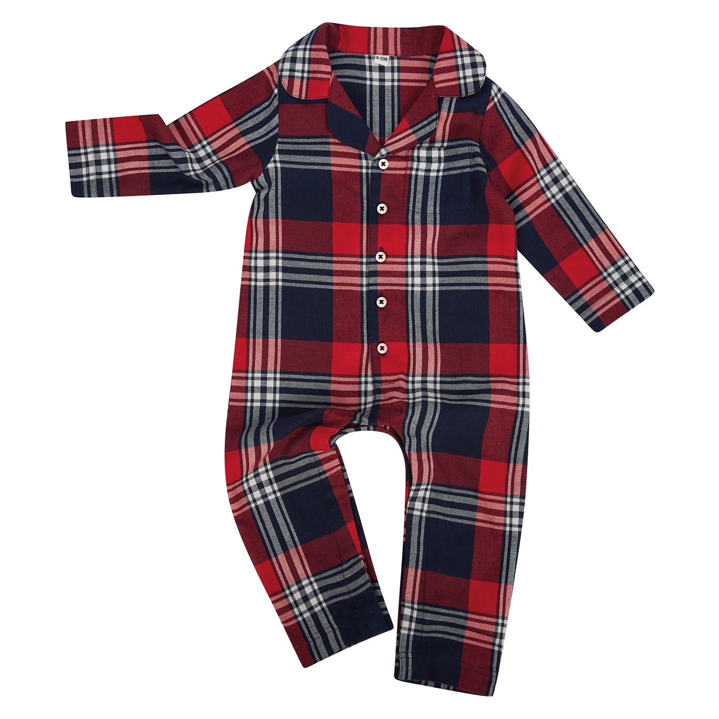 Larkwood Tartan All-In-One for Babies, Tag-Free, Cotton Flannel, Sizes 0-36mths