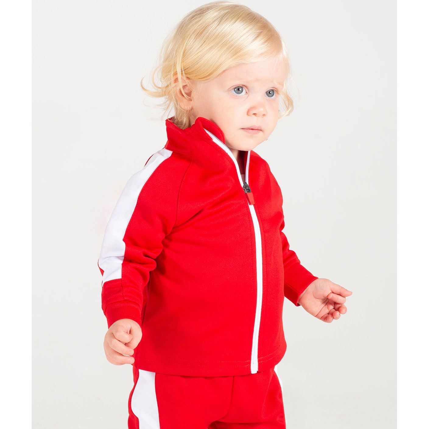 Larkwood Kids Track Top Contrast Panels Ribbed Cuffs Sports Leisurewear
