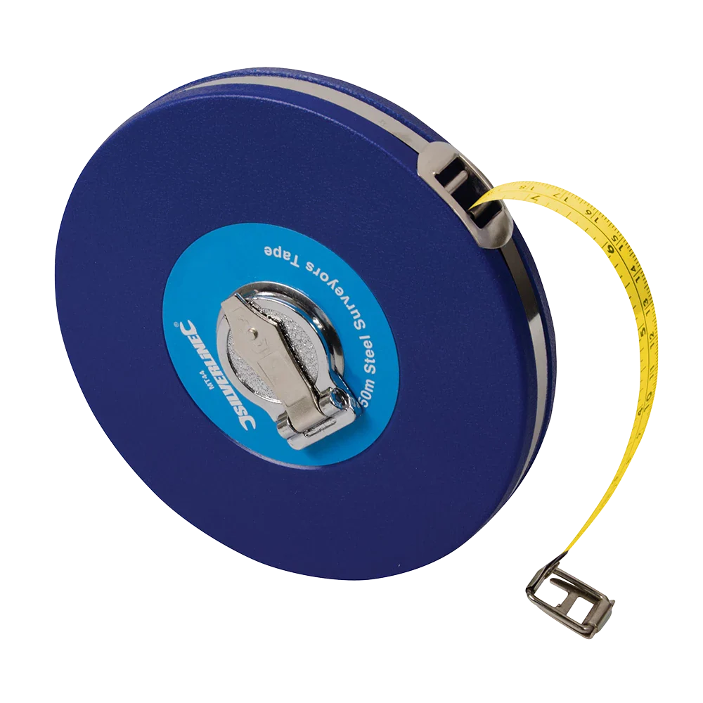Silverline Steel Surveyors Tape 12mm Wide ABS Case Accuracy Metric Imperial